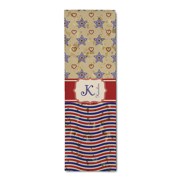 Custom Vintage Stars & Stripes Runner Rug - 2.5'x8' w/ Name and Initial