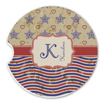 Vintage Stars & Stripes Sandstone Car Coaster - Single (Personalized)