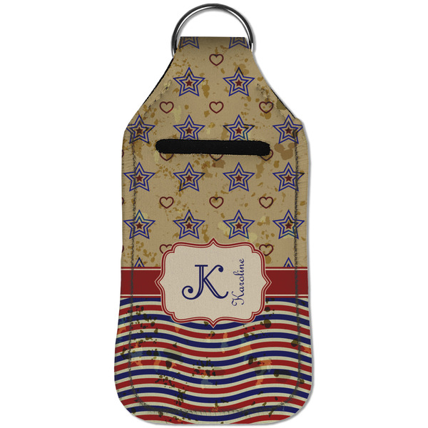 Vintage Stars & Stripes Sanitizer Holder Keychain - Large (Front)