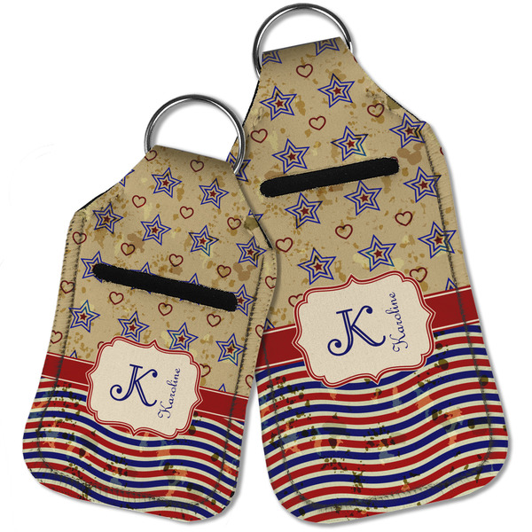 Vintage Stars & Stripes Sanitizer Holder Keychain - Parent Main