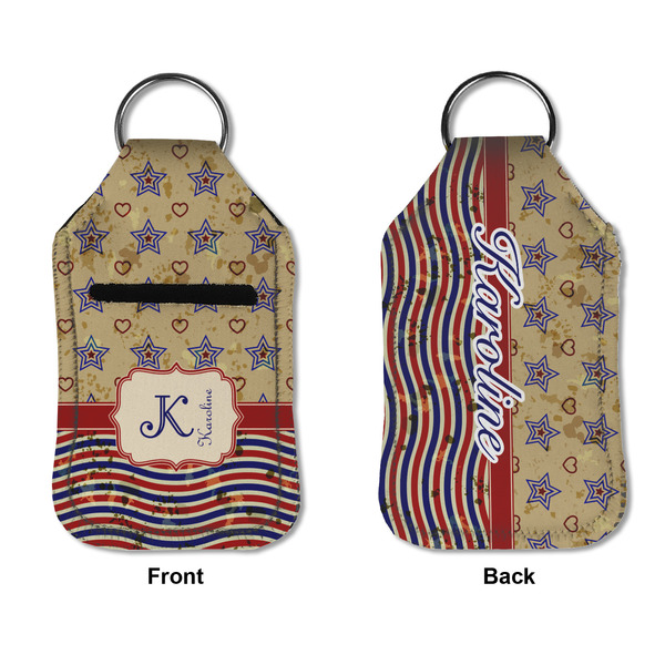 Vintage Stars & Stripes Sanitizer Holder Keychain - Small APPROVAL (Flat)