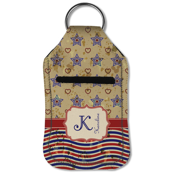 Vintage Stars & Stripes Sanitizer Holder Keychain - Small (Front Flat)