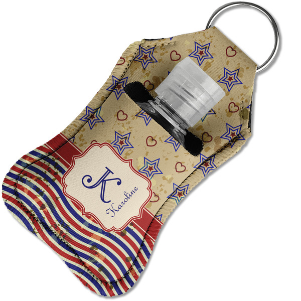 Vintage Stars & Stripes Sanitizer Holder Keychain - Small in Case