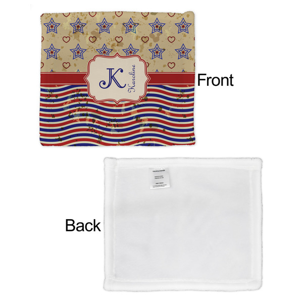 Vintage Stars & Stripes Security Blanket - Front & White Back View