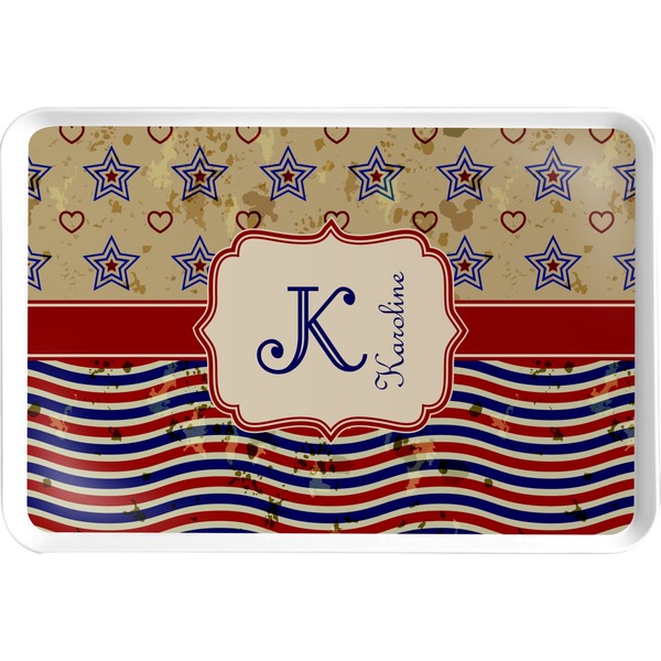 Custom Vintage Stars & Stripes Serving Tray (Personalized)