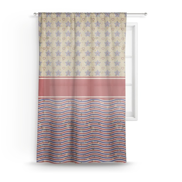 Custom Vintage Stars & Stripes Sheer Curtain