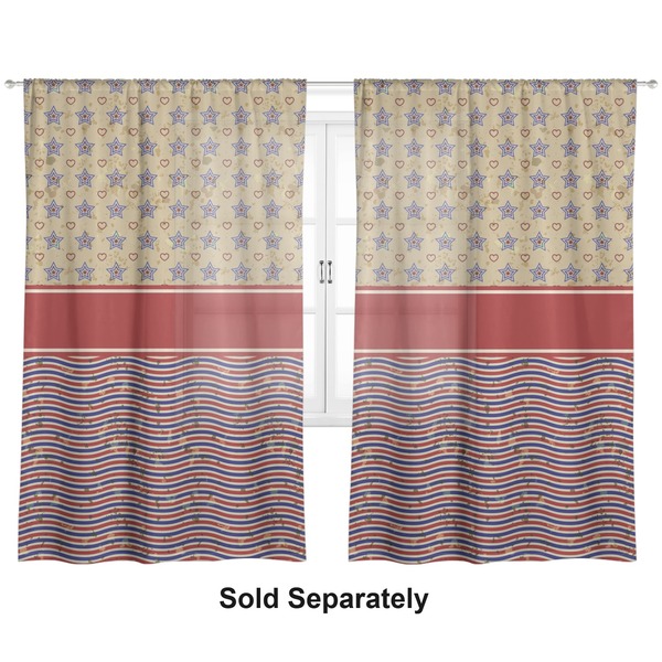 Vintage Stars & Stripes Sheer Curtains