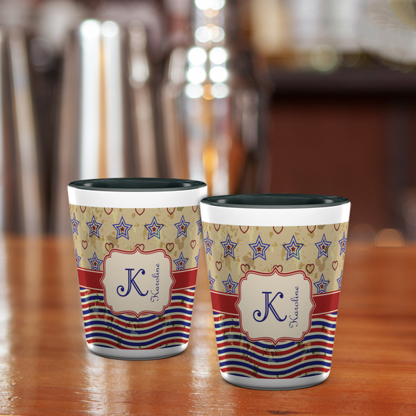 Vintage Stars & Stripes Shot Glass - Two Tone - LIFESTYLE