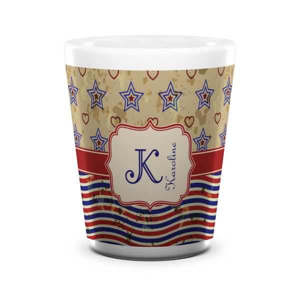 Vintage Stars & Stripes Shot Glass - White - FRONT