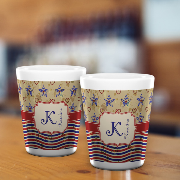 Vintage Stars & Stripes Shot Glass - White - LIFESTYLE