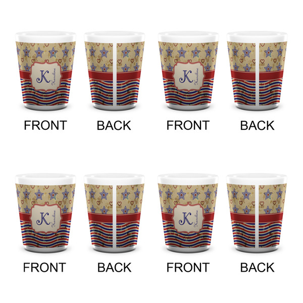 Vintage Stars & Stripes Shot Glass - White - Set of 4 - APPROVAL