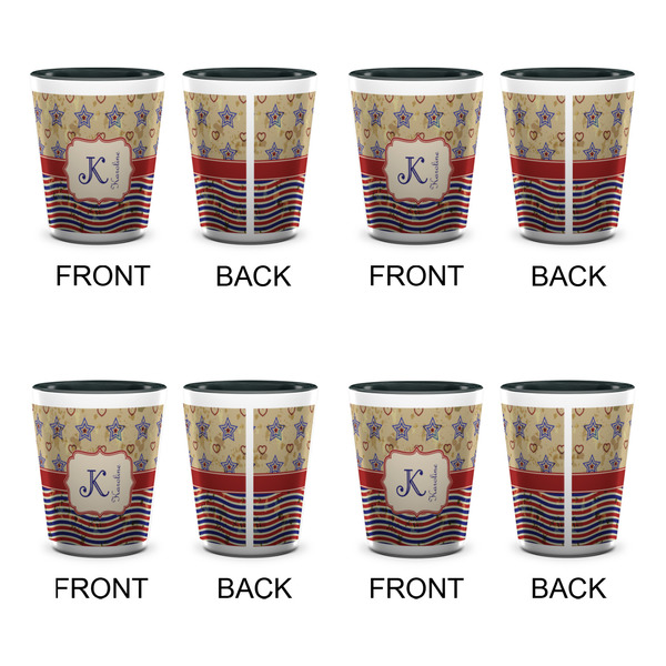 Vintage Stars & Stripes Shot Glassess - Two Tone - Set of 4 - APPROVAL