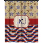 Vintage Stars & Stripes Extra Long Shower Curtain - 70"x84" (Personalized)