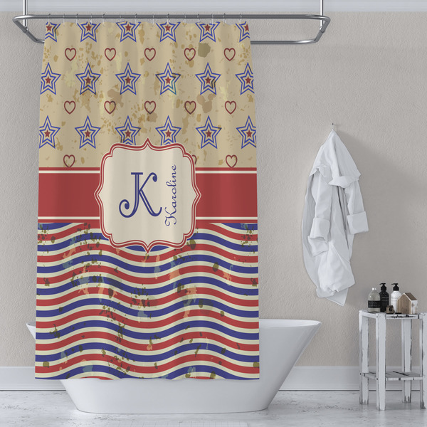 Vintage Stars & Stripes Shower Curtain Lifestyle