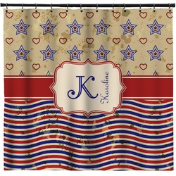 Vintage Stars & Stripes Shower Curtain (Personalized)