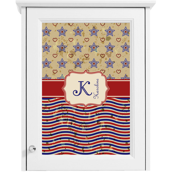 Vintage Stars & Stripes Single White Cabinet Decal