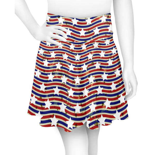 Custom Vintage Stars & Stripes Skater Skirt - Small