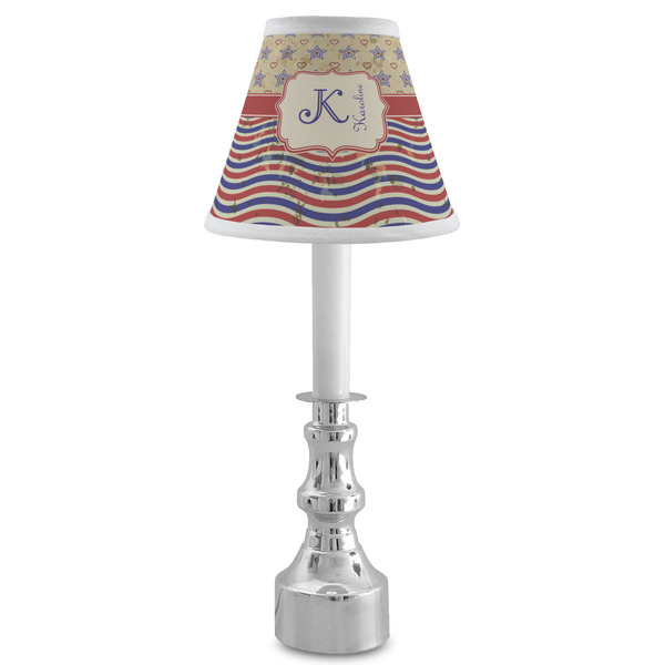 Vintage Stars & Stripes Small Chandelier Lamp - LIFESTYLE (on candle stick)