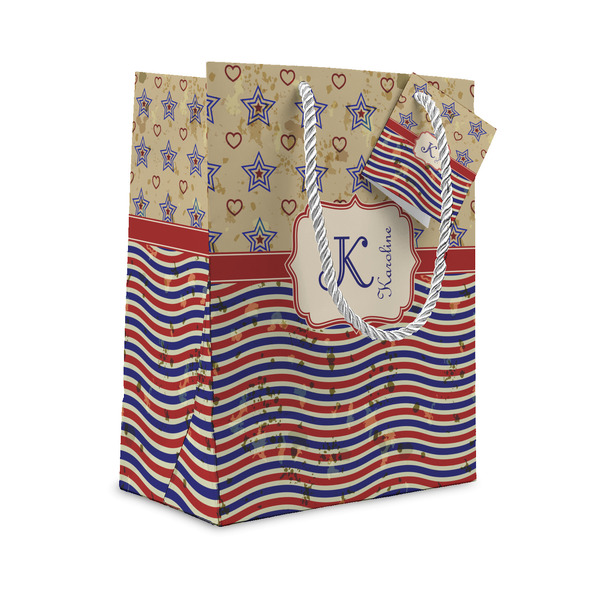 Custom Vintage Stars & Stripes Gift Bag (Personalized)