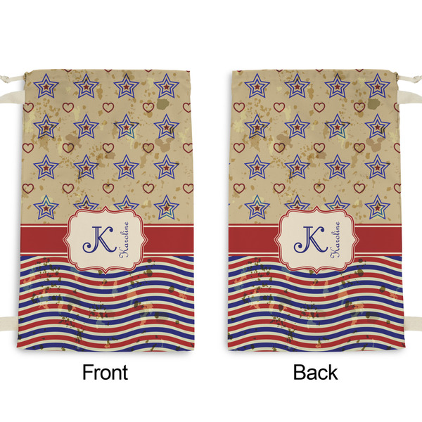 Vintage Stars & Stripes Small Laundry Bag - Front & Back View
