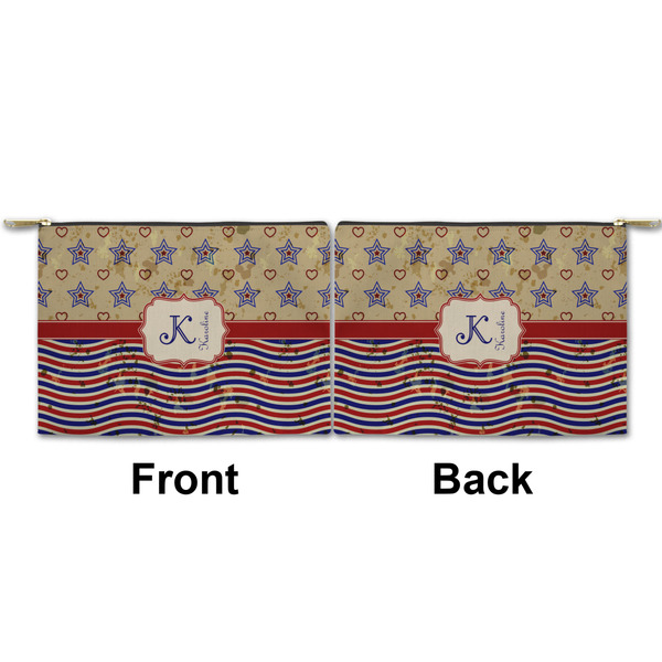 Vintage Stars & Stripes Small Zipper Pouch Approval (Front and Back)