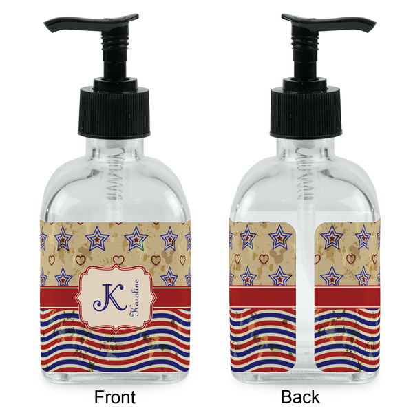 Vintage Stars & Stripes Glass Soap/Lotion Dispenser - Approval