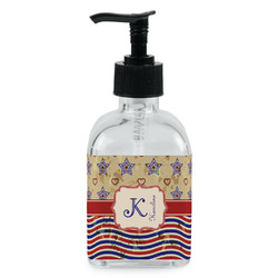 Vintage Stars & Stripes Glass Soap & Lotion Bottle - Single Bottle (Personalized)