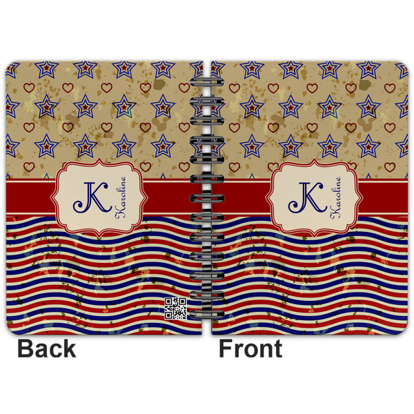 Vintage Stars & Stripes Spiral Journal 5 x 7 - Apvl