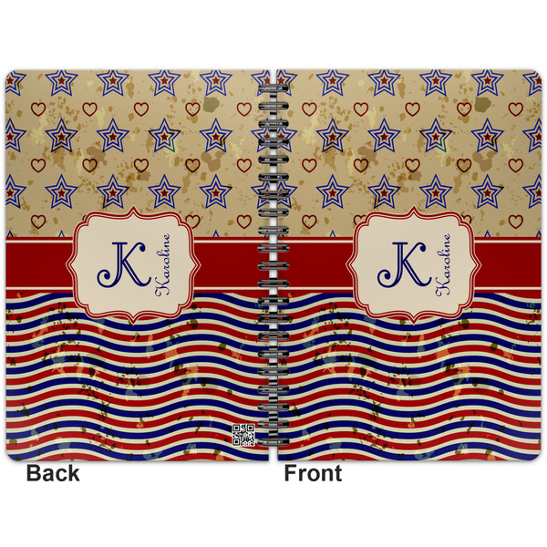 Vintage Stars & Stripes Spiral Journal 7 x 10 - Apvl