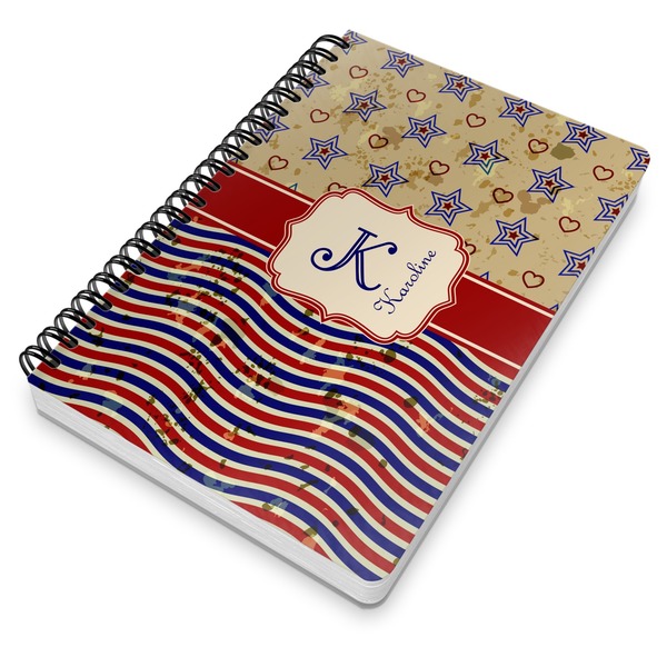 Vintage Stars & Stripes Spiral Journal 7 x 10 - Main