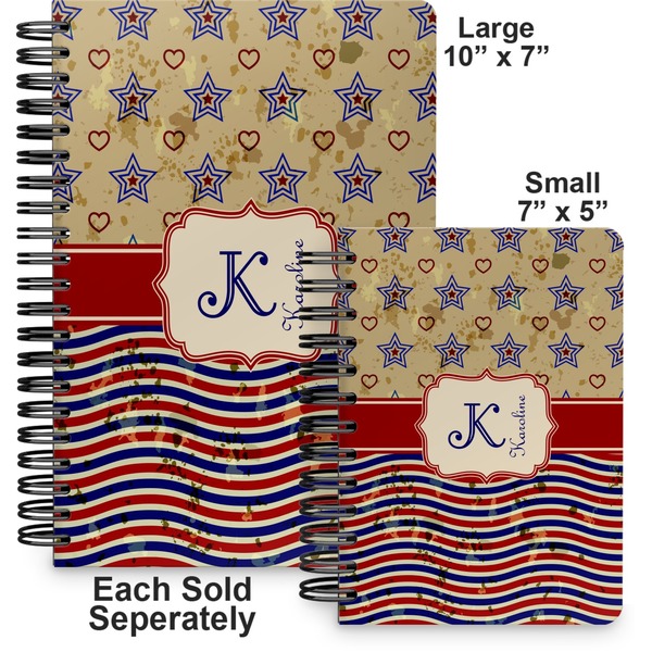 Vintage Stars & Stripes Spiral Journal - Comparison