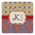 Vintage Stars & Stripes Square Decal - Large (Personalized)