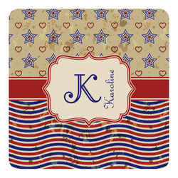 Vintage Stars & Stripes Square Decal - XLarge (Personalized)