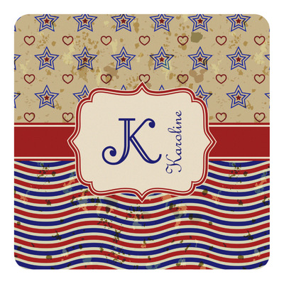 Vintage Stars & Stripes Square Decal (Personalized)