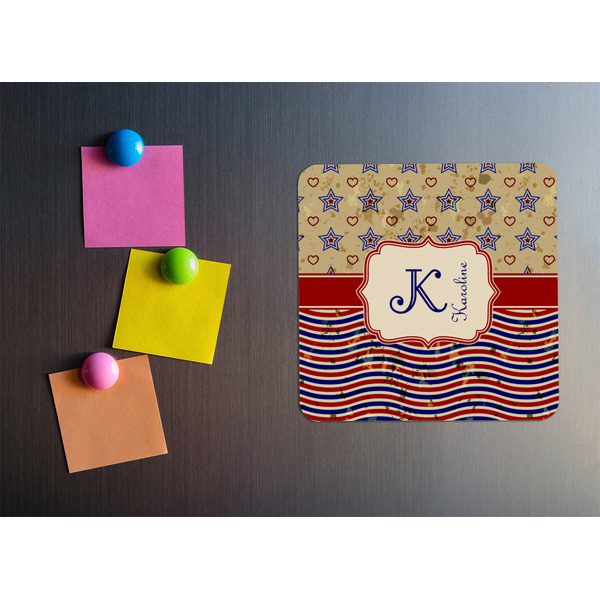 Vintage Stars & Stripes Square Fridge Magnet - LIFESTYLE