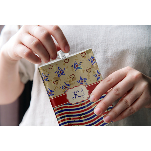 Vintage Stars & Stripes Stainless Steel Flask - LIFESTYLE 1
