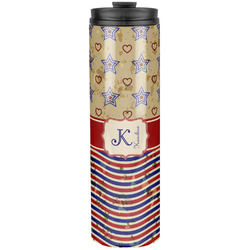 Vintage Stars & Stripes Stainless Steel Skinny Tumbler - 20 oz (Personalized)