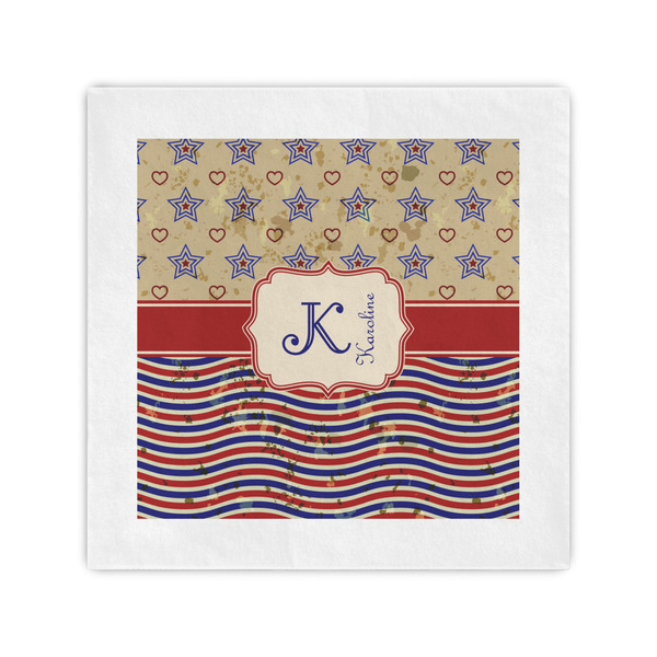 Custom Vintage Stars & Stripes Cocktail Napkins (Personalized)