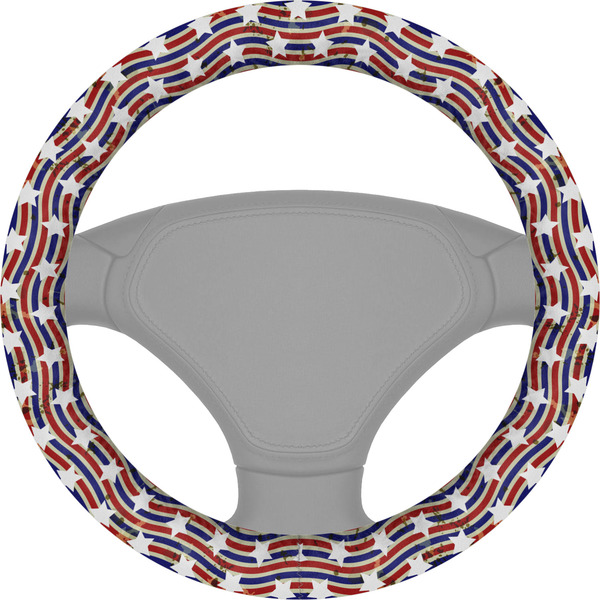 Custom Vintage Stars & Stripes Steering Wheel Cover