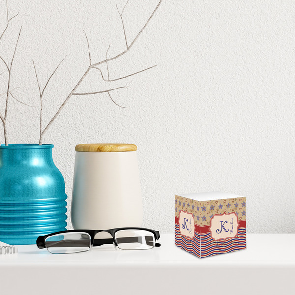 Vintage Stars & Stripes Sticky Note Cube - LIFESTYLE