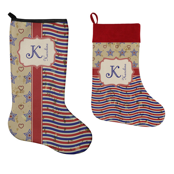 Vintage Stars & Stripes Stockings - Side by Side compare