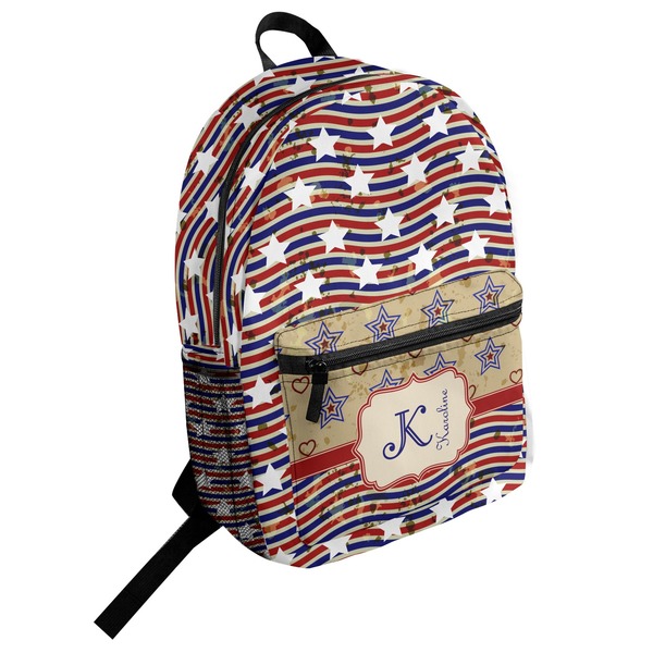 Custom Vintage Stars & Stripes Student Backpack (Personalized)