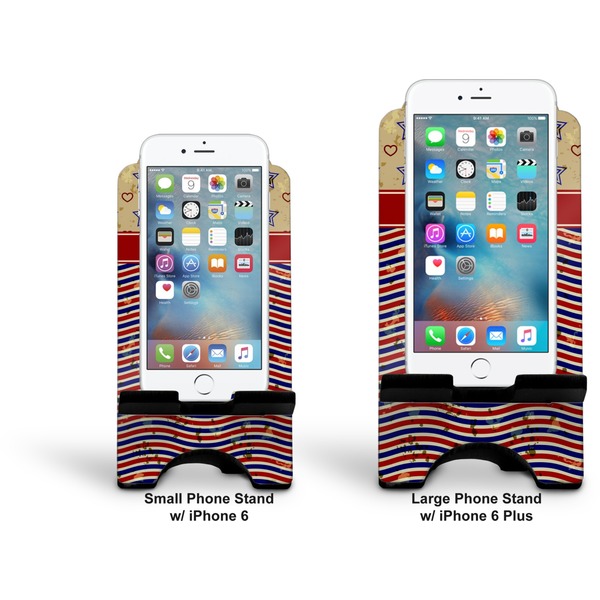 Vintage Stars & Stripes Stylized Phone Stand - Comparison