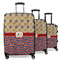 Vintage Stars & Stripes 3 Piece Luggage Set - 20" Carry On, 24" Medium Checked, 28" Large Checked (Personalized)