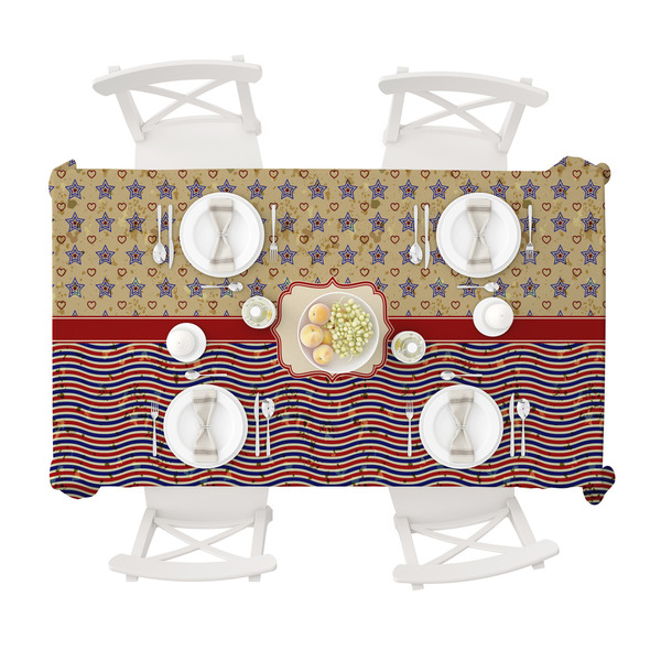Vintage Stars & Stripes Tablecloths (58"x102") - TOP VIEW