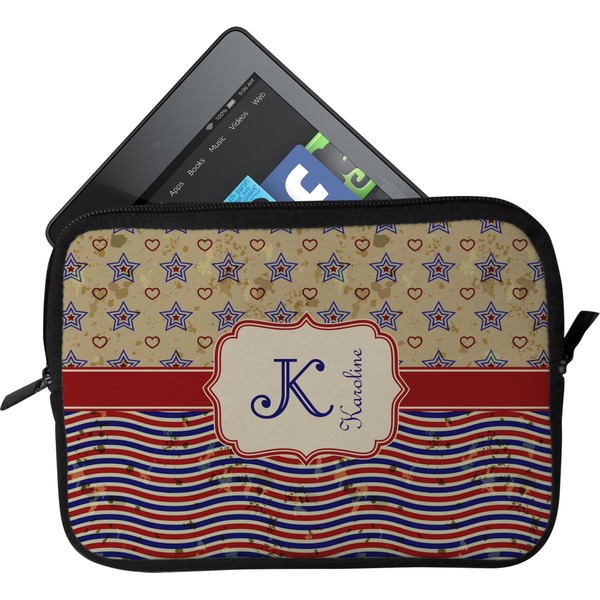 Custom Vintage Stars & Stripes Tablet Case / Sleeve - Small (Personalized)
