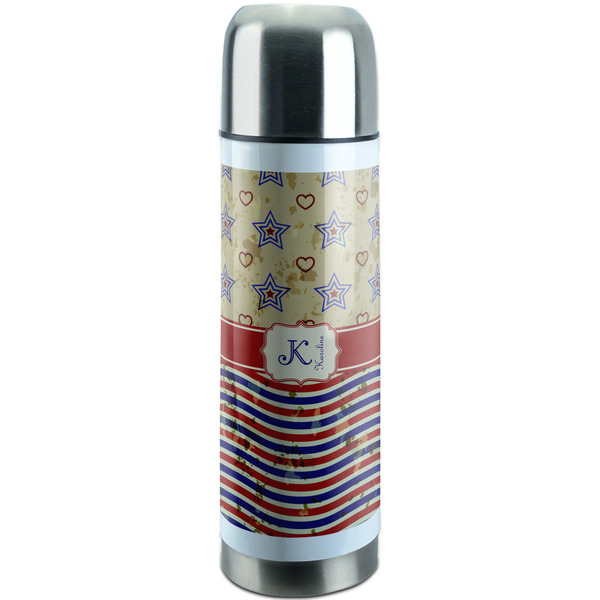 Custom Vintage Stars & Stripes Stainless Steel Thermos (Personalized)