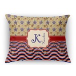 Vintage Stars & Stripes Rectangular Throw Pillow Case - 12"x18" (Personalized)