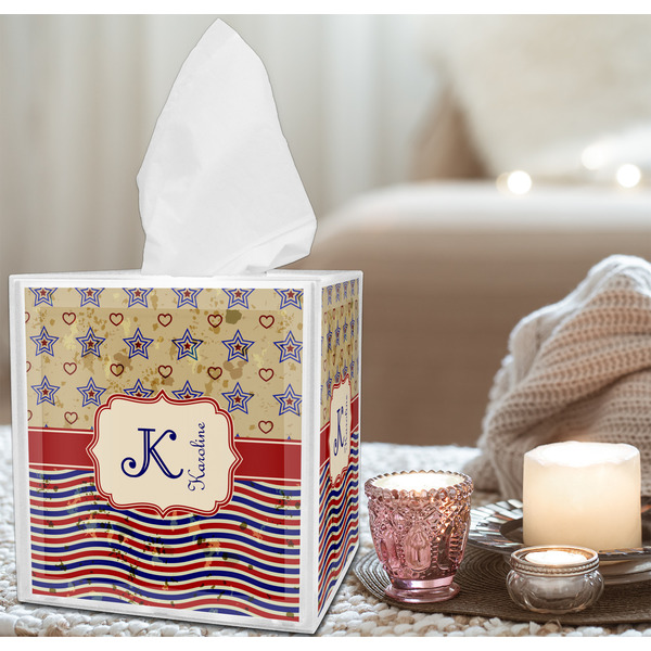 Vintage Stars & Stripes Tissue Box - LIFESTYLE