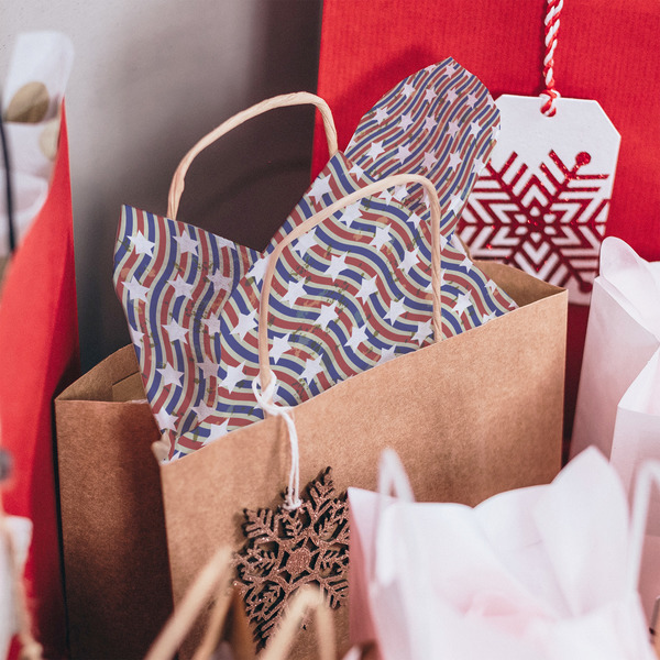 Vintage Stars & Stripes Tissue Paper - In Gift Bag